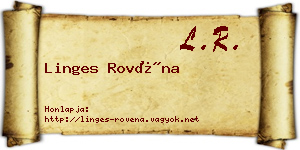 Linges Rovéna névjegykártya